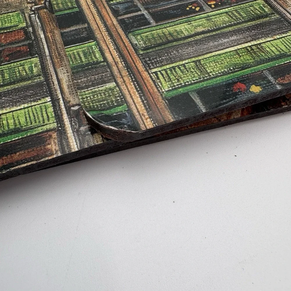 Cala Home Village Square Cork  Backed Placemats Set /4 European Street Scene Vtg